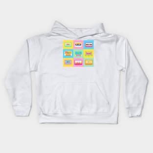 Retro Cassette Tapes in Rainbow Colors Kids Hoodie